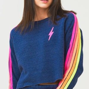 AVIATOR NATION Bolt Crop Sweatshirt XS